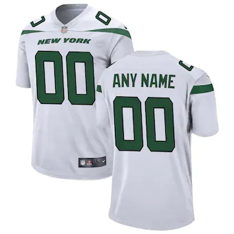 mens nike white new york jets custom game jersey